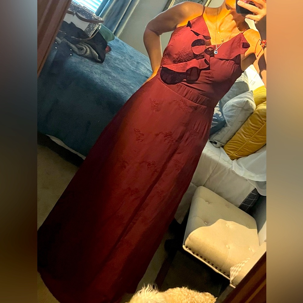 Gorgeous burgandy long dress.